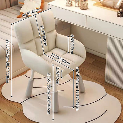 Contemporary Scandinavian Velvet PU Leather Steel Trapezoidal Square Desk Chair With Backrest For Home Office