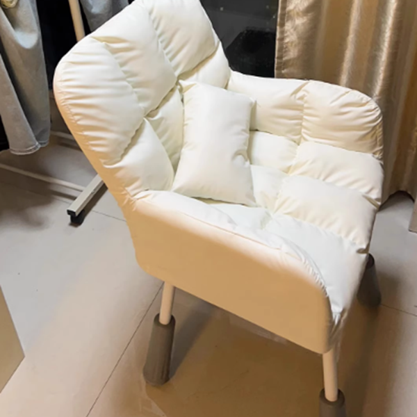 Contemporary Scandinavian Velvet PU Leather Steel Trapezoidal Square Desk Chair With Backrest For Home Office