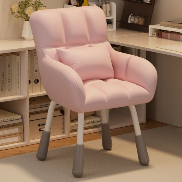 Contemporary Scandinavian Velvet PU Leather Steel Trapezoidal Square Desk Chair With Backrest For Home Office