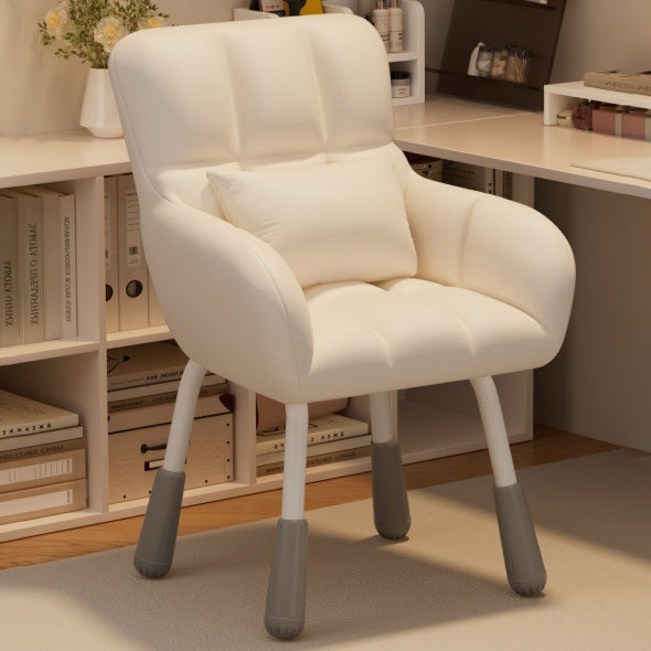 Contemporary Scandinavian Velvet PU Leather Steel Trapezoidal Square Desk Chair With Backrest For Home Office