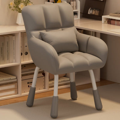 Contemporary Scandinavian Velvet PU Leather Steel Trapezoidal Square Desk Chair With Backrest For Home Office