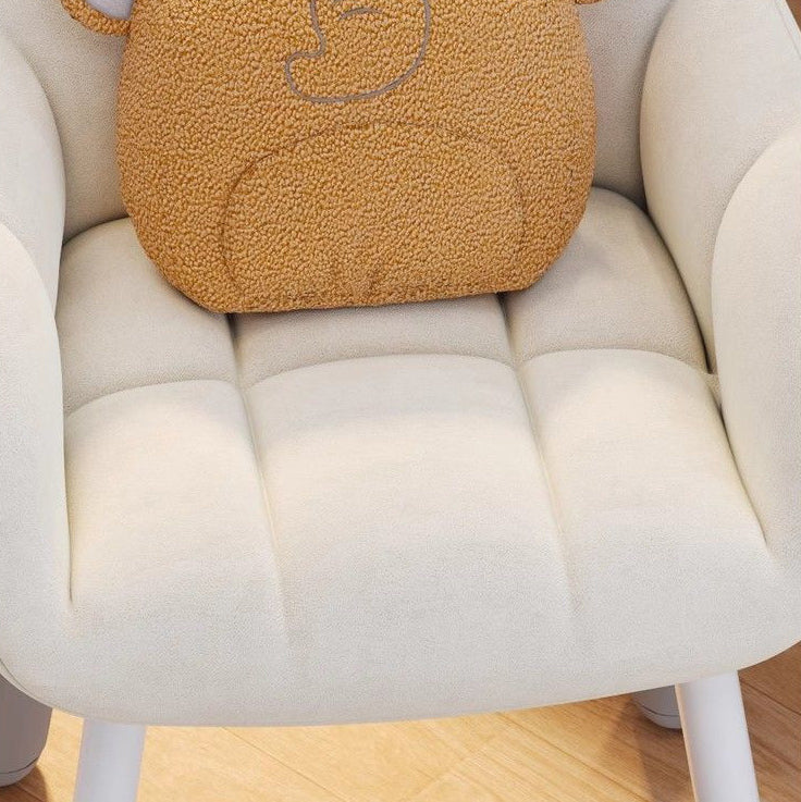 Contemporary Scandinavian Velvet PU Leather Steel Trapezoidal Square Desk Chair With Backrest For Home Office