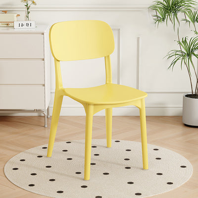 Modern Minimalist Plastic Square Oval Dining Chair With Backrest For Dining Room