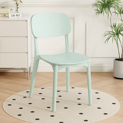 Modern Minimalist Plastic Square Oval Dining Chair With Backrest For Dining Room