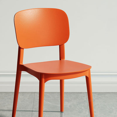 Modern Minimalist Plastic Square Oval Dining Chair With Backrest For Dining Room
