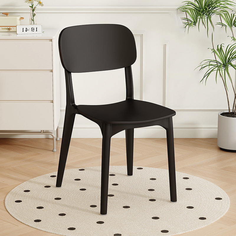 Modern Minimalist Plastic Square Oval Dining Chair With Backrest For Dining Room
