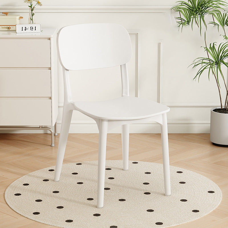Modern Minimalist Plastic Square Oval Dining Chair With Backrest For Dining Room