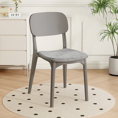Modern Minimalist Plastic Square Oval Dining Chair With Backrest For Dining Room