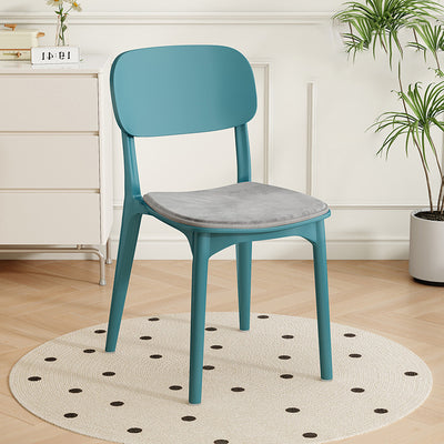 Modern Minimalist Plastic Square Oval Dining Chair With Backrest For Dining Room