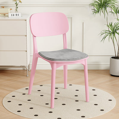 Modern Minimalist Plastic Square Oval Dining Chair With Backrest For Dining Room