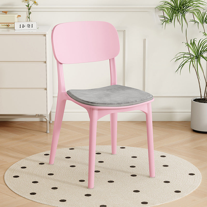 Modern Minimalist Plastic Square Oval Dining Chair With Backrest For Dining Room