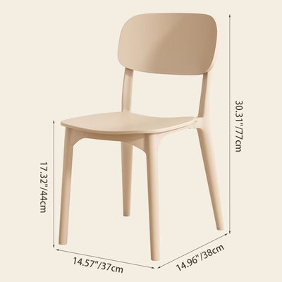 Modern Minimalist Plastic Square Oval Dining Chair With Backrest For Dining Room