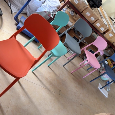 Modern Minimalist Plastic Square Oval Dining Chair With Backrest For Dining Room