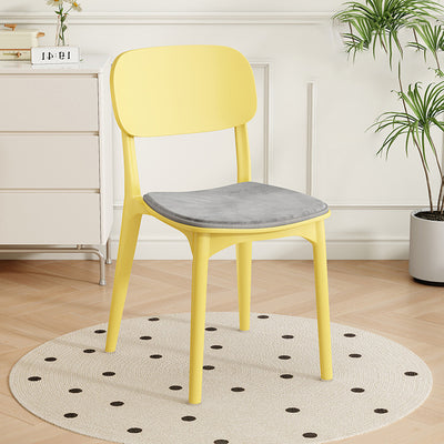 Modern Minimalist Plastic Square Oval Dining Chair With Backrest For Dining Room