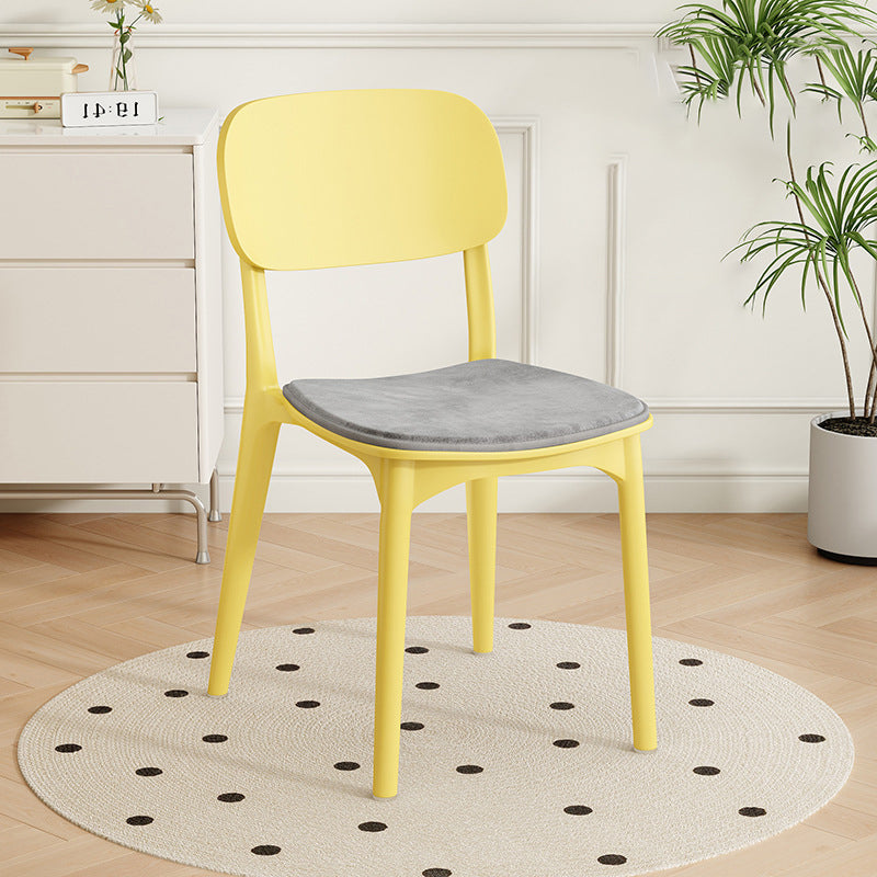 Modern Minimalist Plastic Square Oval Dining Chair With Backrest For Dining Room