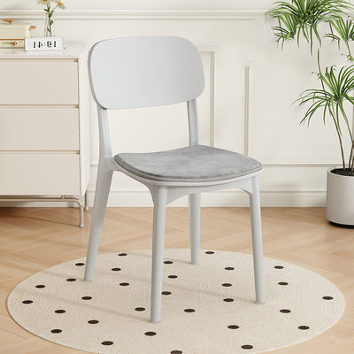 Modern Minimalist Plastic Square Oval Dining Chair With Backrest For Dining Room