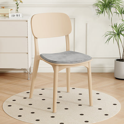 Modern Minimalist Plastic Square Oval Dining Chair With Backrest For Dining Room