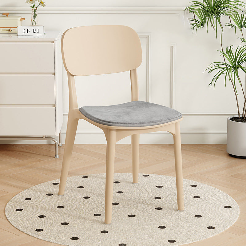 Modern Minimalist Plastic Square Oval Dining Chair With Backrest For Dining Room