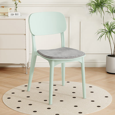 Modern Minimalist Plastic Square Oval Dining Chair With Backrest For Dining Room