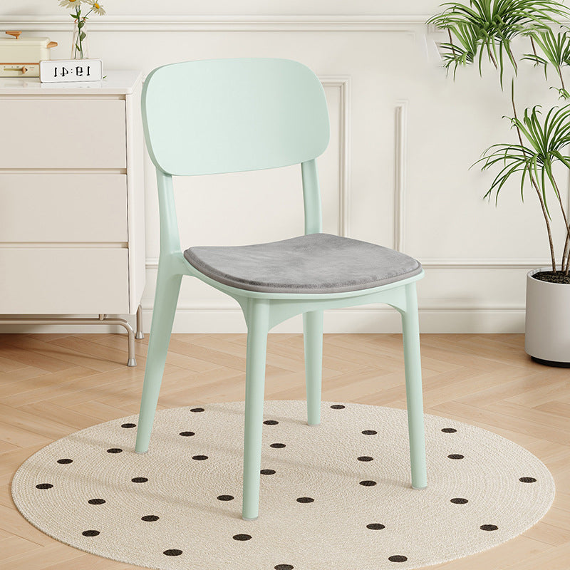 Modern Minimalist Plastic Square Oval Dining Chair With Backrest For Dining Room