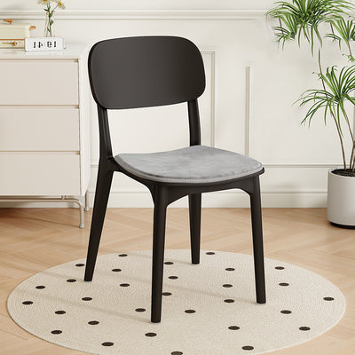 Modern Minimalist Plastic Square Oval Dining Chair With Backrest For Dining Room