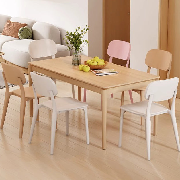 Modern Minimalist Plastic Square Oval Dining Chair With Backrest For Dining Room