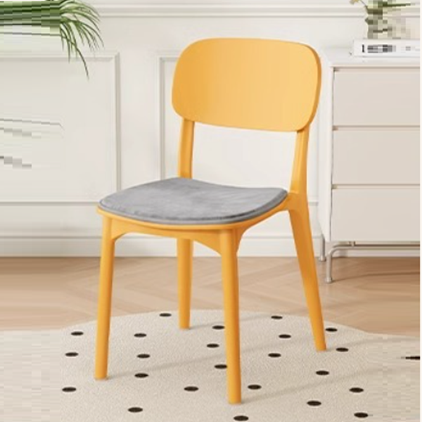 Modern Minimalist Plastic Square Oval Dining Chair With Backrest For Dining Room