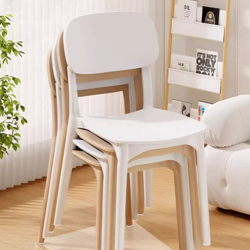 Modern Minimalist Plastic Square Oval Dining Chair With Backrest For Dining Room