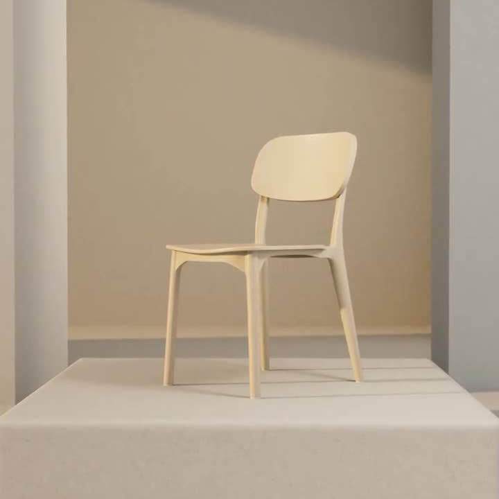 Modern Minimalist Plastic Square Oval Dining Chair With Backrest For Dining Room