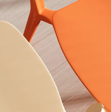 Modern Minimalist Plastic Square Oval Dining Chair With Backrest For Dining Room