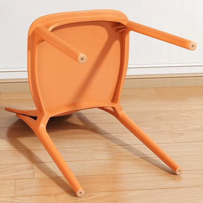 Modern Minimalist Plastic Square Oval Dining Chair With Backrest For Dining Room