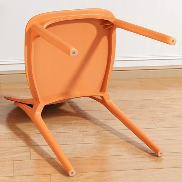 Modern Minimalist Plastic Square Oval Dining Chair With Backrest For Dining Room