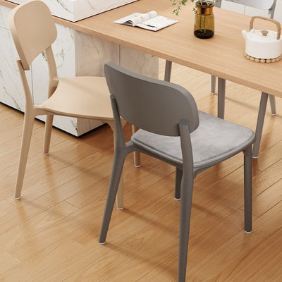 Modern Minimalist Plastic Square Oval Dining Chair With Backrest For Dining Room