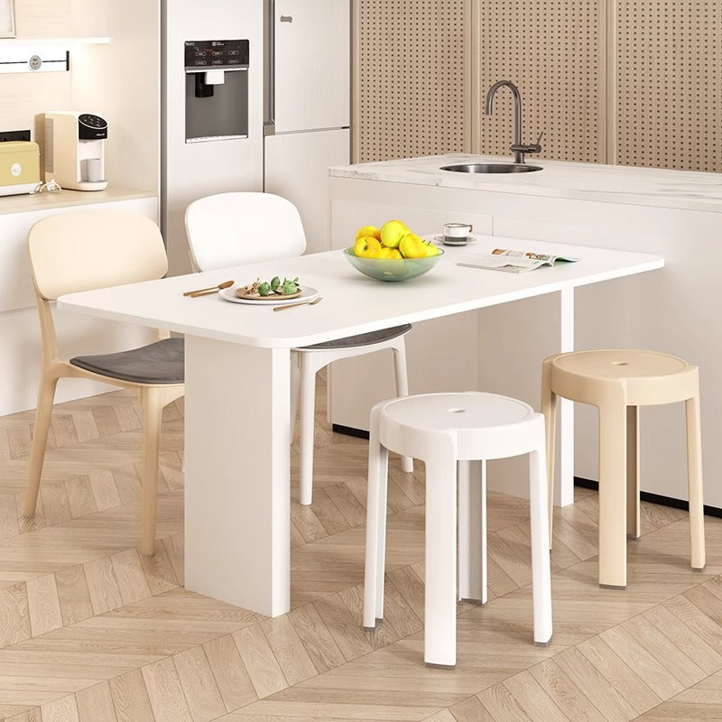 Modern Minimalist Plastic Square Oval Dining Chair With Backrest For Dining Room