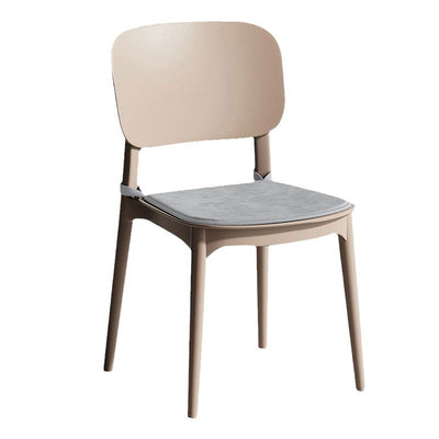 Modern Minimalist Plastic Square Oval Dining Chair With Backrest For Dining Room
