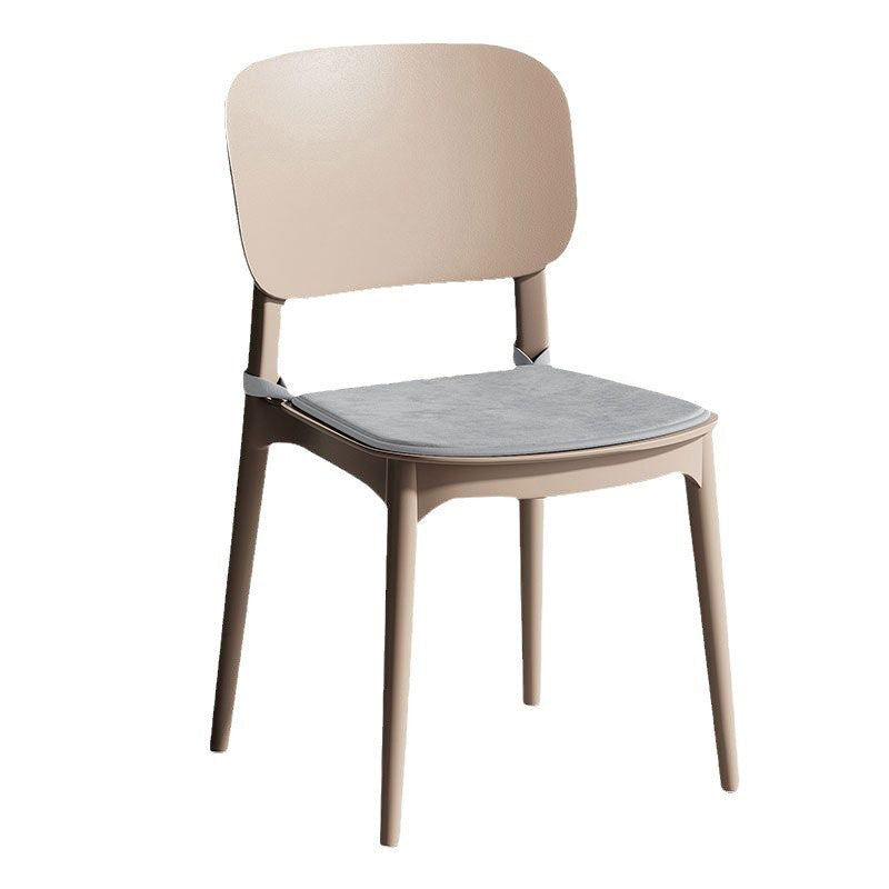 Modern Minimalist Plastic Square Oval Dining Chair With Backrest For Dining Room