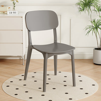 Modern Minimalist Plastic Square Oval Dining Chair With Backrest For Dining Room