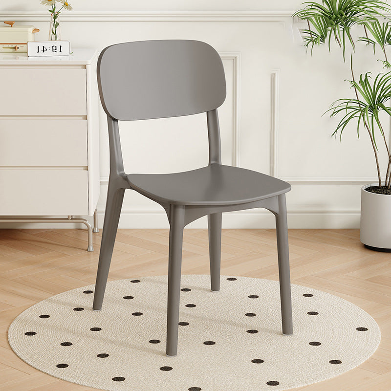 Modern Minimalist Plastic Square Oval Dining Chair With Backrest For Dining Room