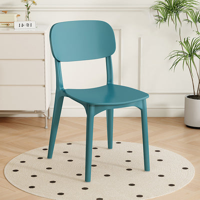 Modern Minimalist Plastic Square Oval Dining Chair With Backrest For Dining Room
