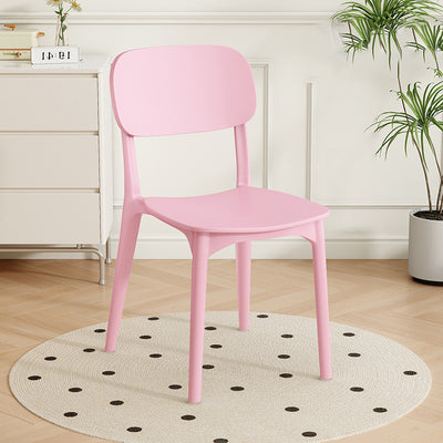 Modern Minimalist Plastic Square Oval Dining Chair With Backrest For Dining Room