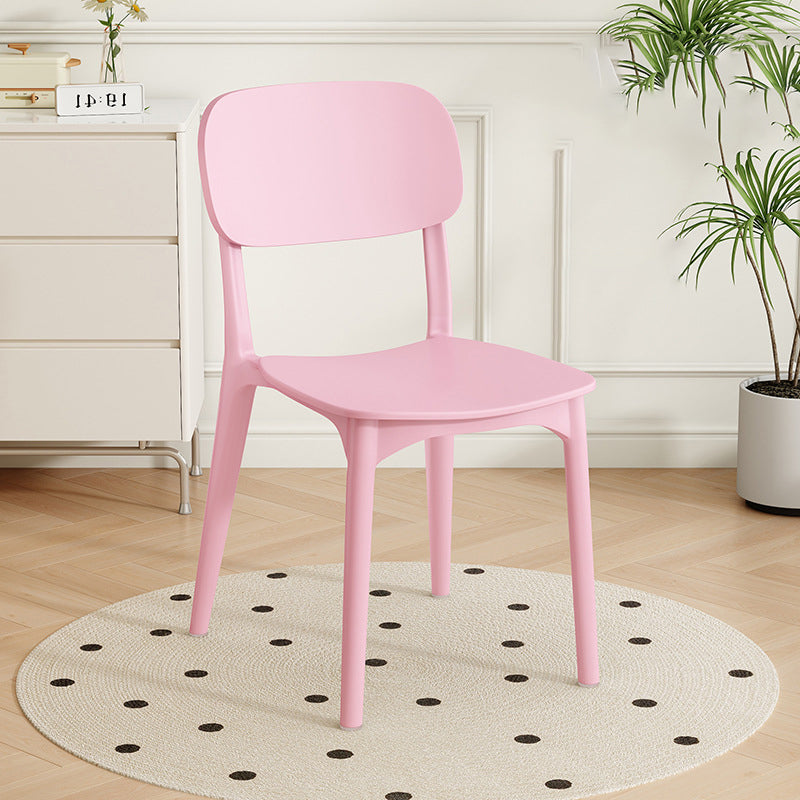 Modern Minimalist Plastic Square Oval Dining Chair With Backrest For Dining Room