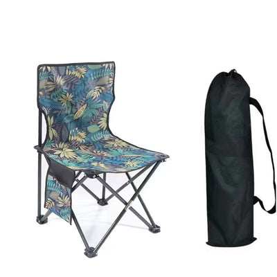Contemporary Scandinavian Oxford Fabric Steel X-Shaped Folding Outdoor Chair With Backrest For Camping & Beach