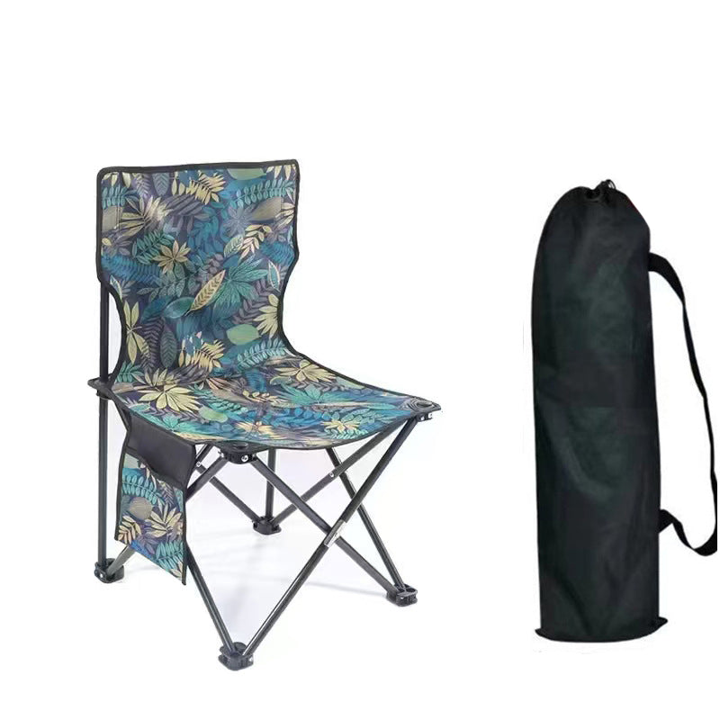 Contemporary Scandinavian Oxford Fabric Steel X-Shaped Folding Outdoor Chair With Backrest For Camping & Beach