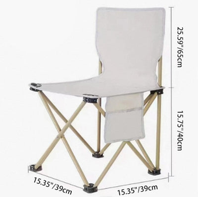 Contemporary Scandinavian Oxford Fabric Steel X-Shaped Folding Outdoor Chair With Backrest For Camping & Beach