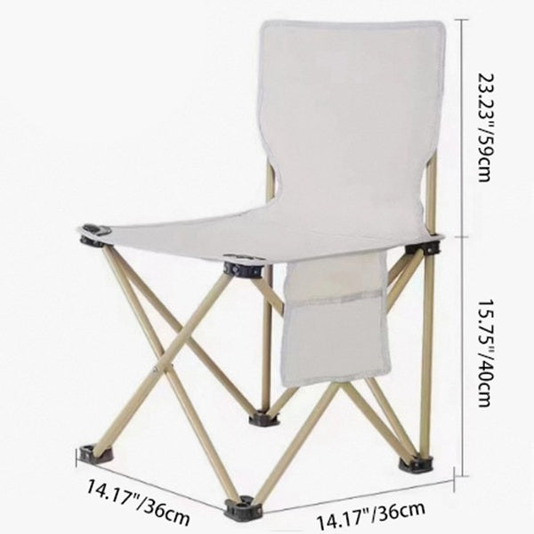 Zeitgenössischer skandinavischer Oxford-Stoff Stahl X-förmiger faltbarer Outdoor-Stuhl mit Rückenlehne für Camping & Strand 