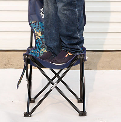 Contemporary Scandinavian Oxford Fabric Steel X-Shaped Folding Outdoor Chair With Backrest For Camping & Beach