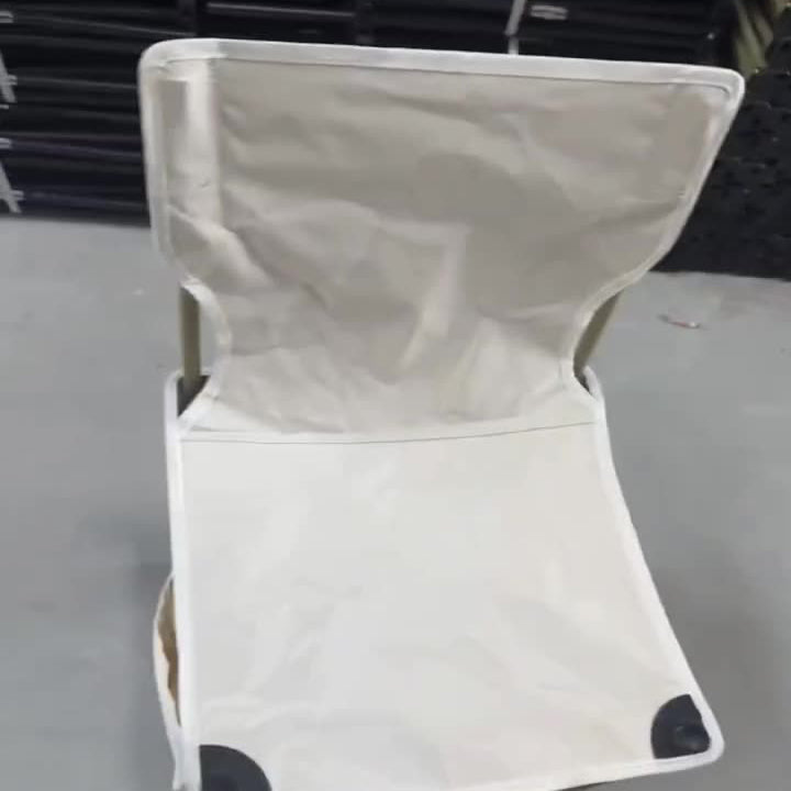 Contemporary Scandinavian Oxford Fabric Steel X-Shaped Folding Outdoor Chair With Backrest For Camping & Beach