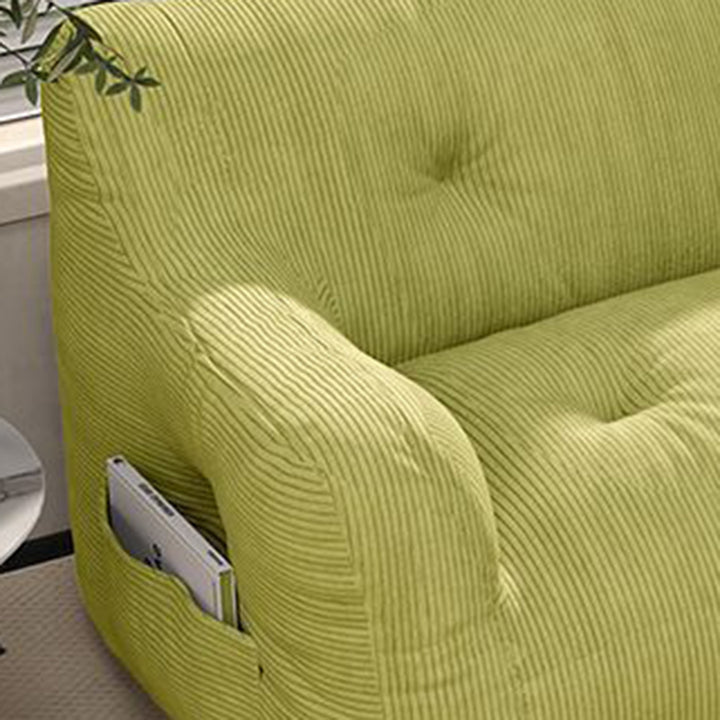 Contemporary Scandinavian Corduroy Rectangular Sofa 2-Seater With Armrest &amp; Backrest For Living Room
