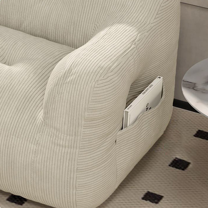 Contemporary Scandinavian Corduroy Rectangular Sofa 2-Seater With Armrest &amp; Backrest For Living Room