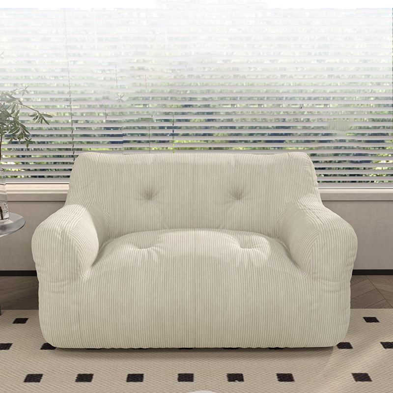 Contemporary Scandinavian Corduroy Rectangular Sofa 2-Seater With Armrest &amp; Backrest For Living Room